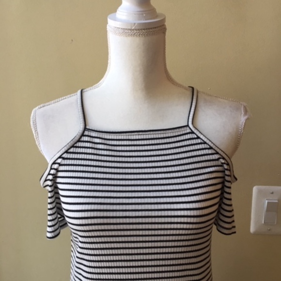 H & M Divided Striped Cold Shoulder Shift Dress - Picture 2 of 5